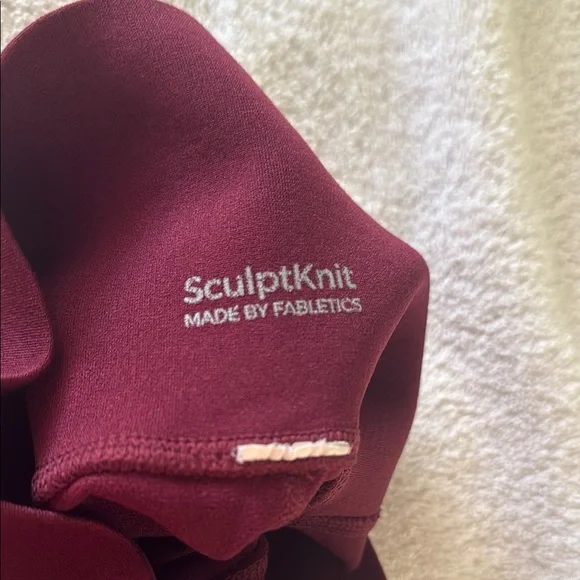 Fabletics SculptKnit Burgundy Leggings - Picture 2 of 5